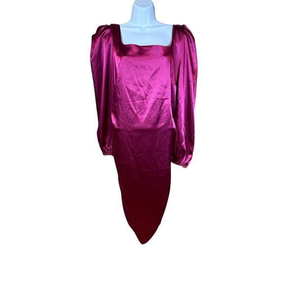 Womens Pink Lily Metallic Pink Ruched Mini Dress Long Sleeve Polyester 2XL - Picture 4 of 5